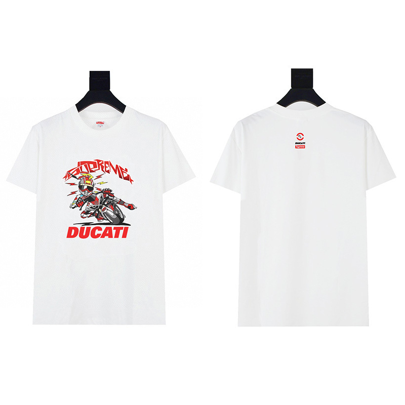 ヘビーウェイトクロスボーダー アメリカンファッション Supreme レタープリント Tシャツ BOX ラウンドネック 半袖 メンズ レディース ゆったり カジュアル Tシャツ 男女兼用|undefined