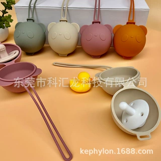 跨境婴儿硅胶奶嘴收纳袋推车挂绳妈咪包小熊挂件安抚奶嘴收纳盒
