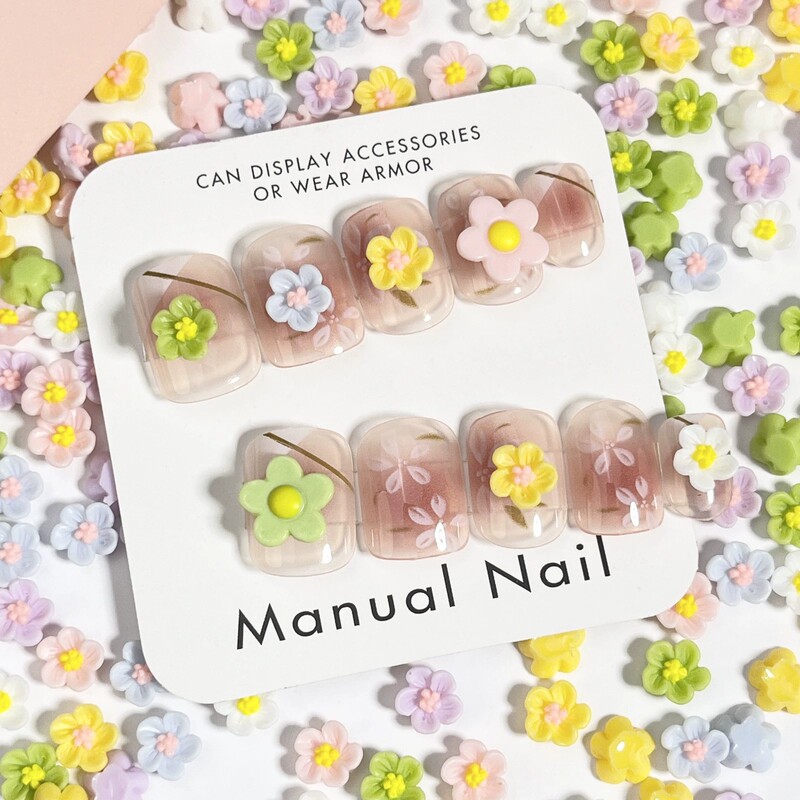 Xiaohongshu-Style Five-Petal Flower Nail Art Accessories, Simple and Versatile Small Daisy DIY Earrings and Nail Decorations