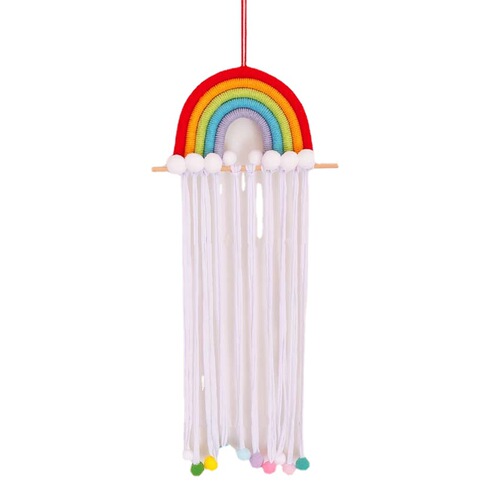 ins Nordic style rainbow tassel hair ball hair accessories hairpin storage braided children's room decorations wall decorations