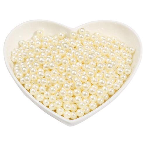 Non-porous round white beige imitation pearl small loose beads diy handmade glue filling accessories materials decorative accessories