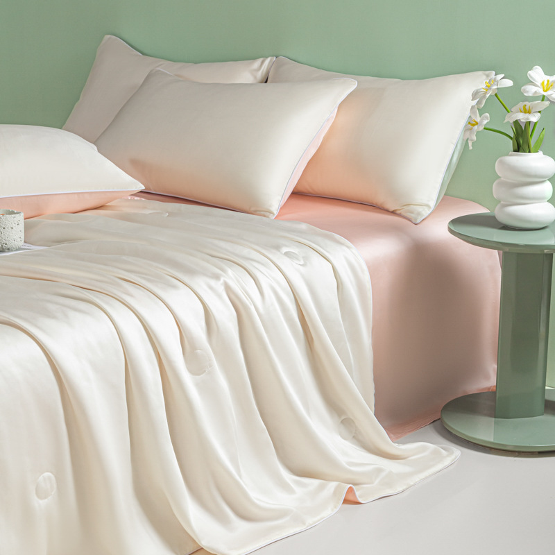 대마줄 여름이불 - 밀크셰이크 화이트 + 핑크