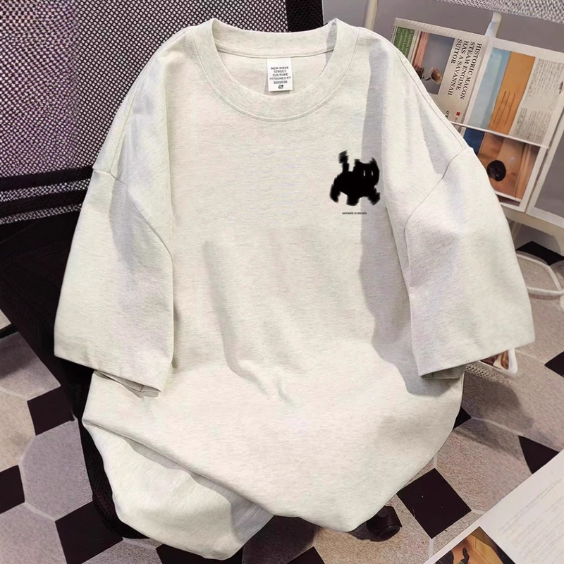 Exclusively for Overseas Wholesale~ Heavyweight Pure Cotton 150kg Short-Sleeve T-Shirt for Men and Women in White and Gray, Summer 2026 Tops for Couples