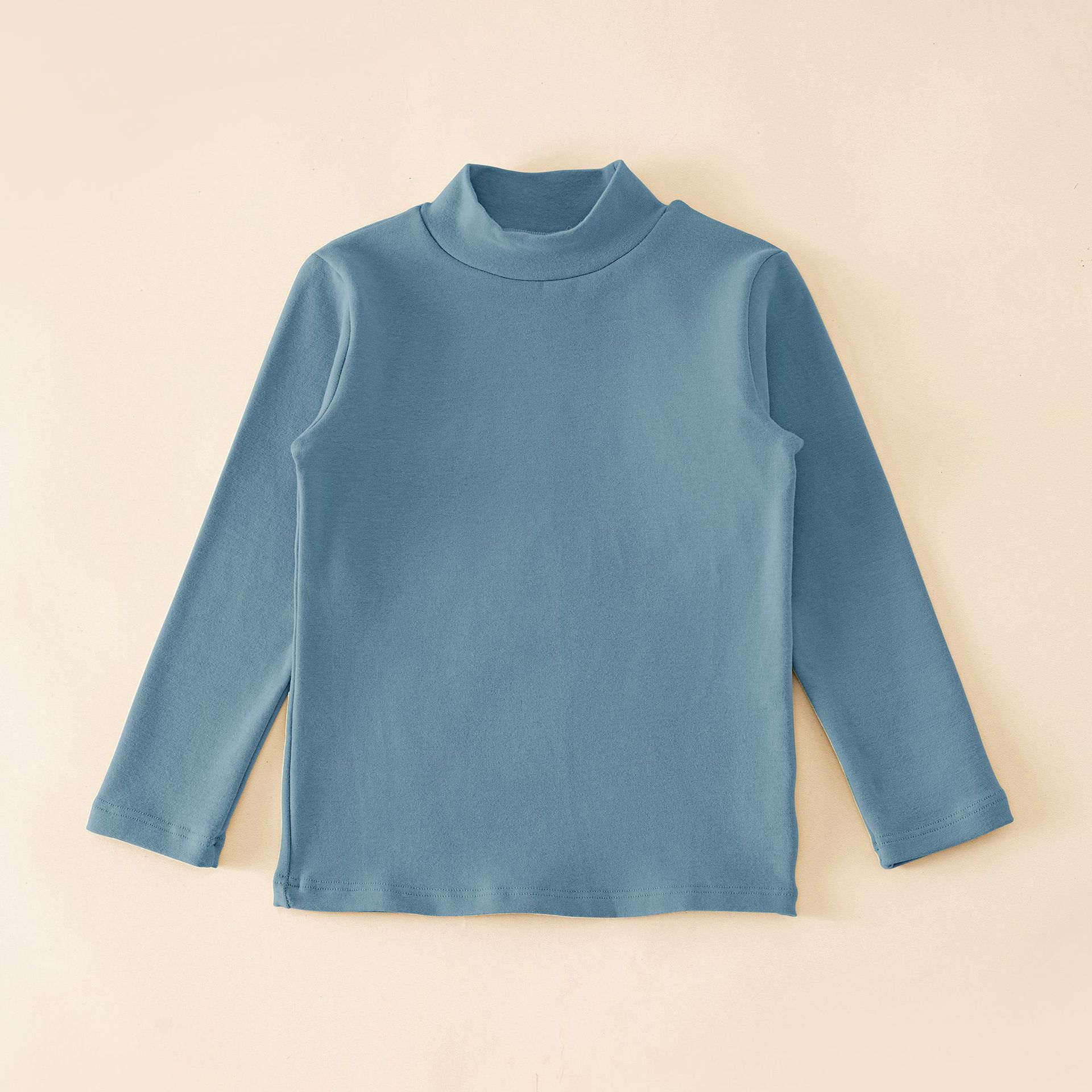 Camiseta térmica de otoño e invierno para niños, ropa infantil clase A, camisa de otoño para niños, camiseta interior de cuello medio alto de color liso para niñas.