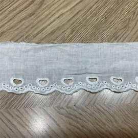 心形棉线花边 现货蕾丝绣花蝴蝶结洛丽塔饰品DIY童装配饰水溶花边