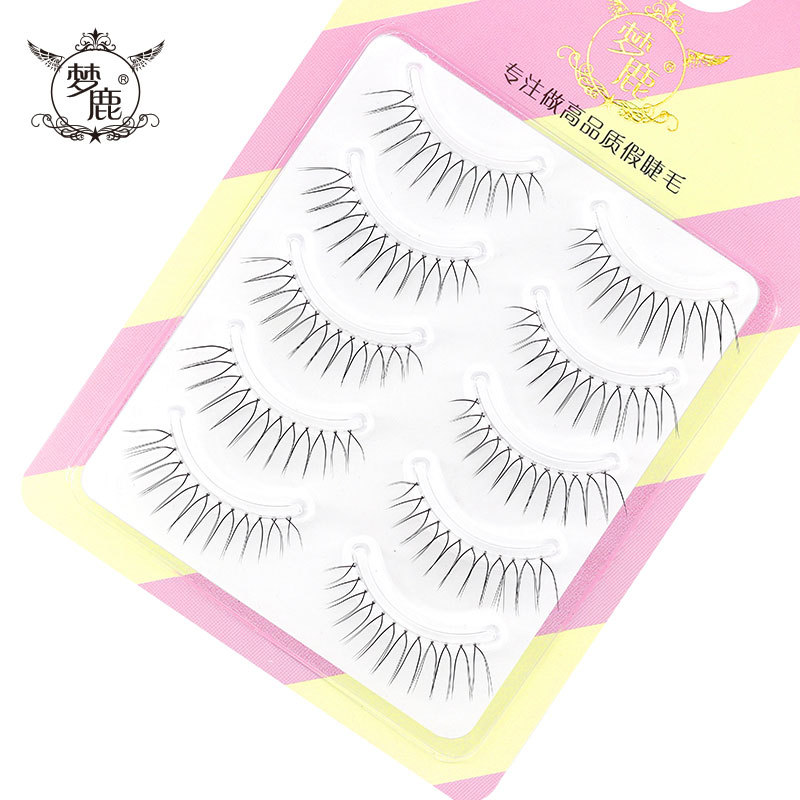 Menglu W-6 pestañas postizas hembra pequeño diablo tallo transparente rizado ojos naturales alargados simulación de dibujos animados ojo auto-injerto