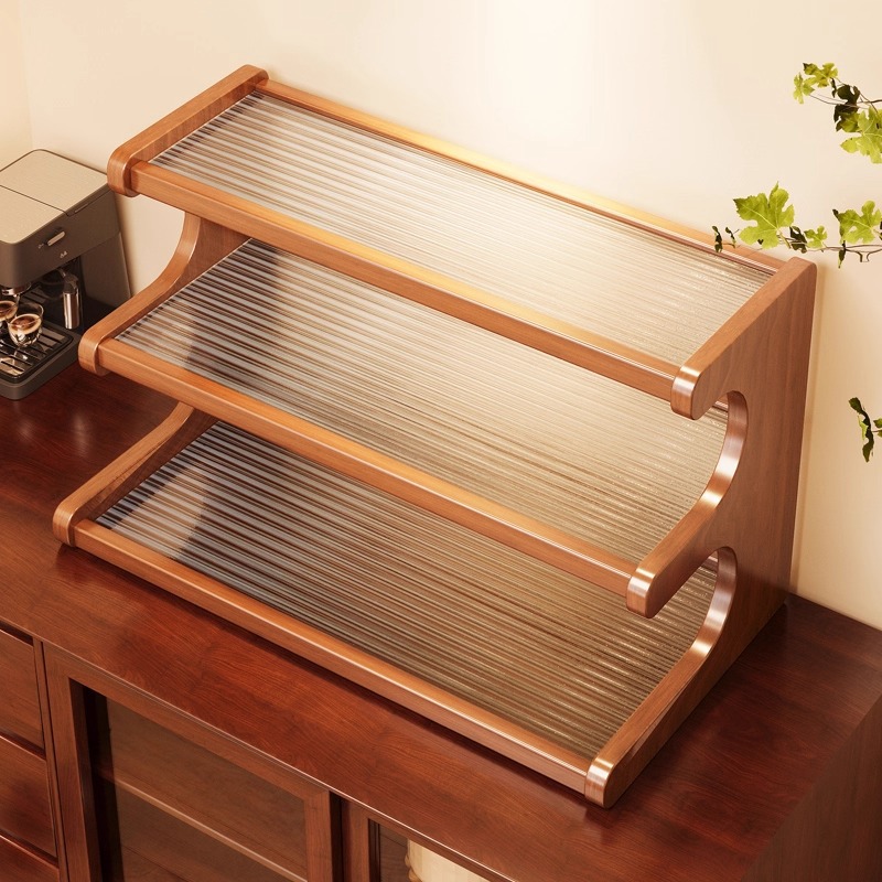 Acrylic Desktop Storage Rack Cup Holder Multi-Layer Organizer for Small Water Cups and Tea Sets
