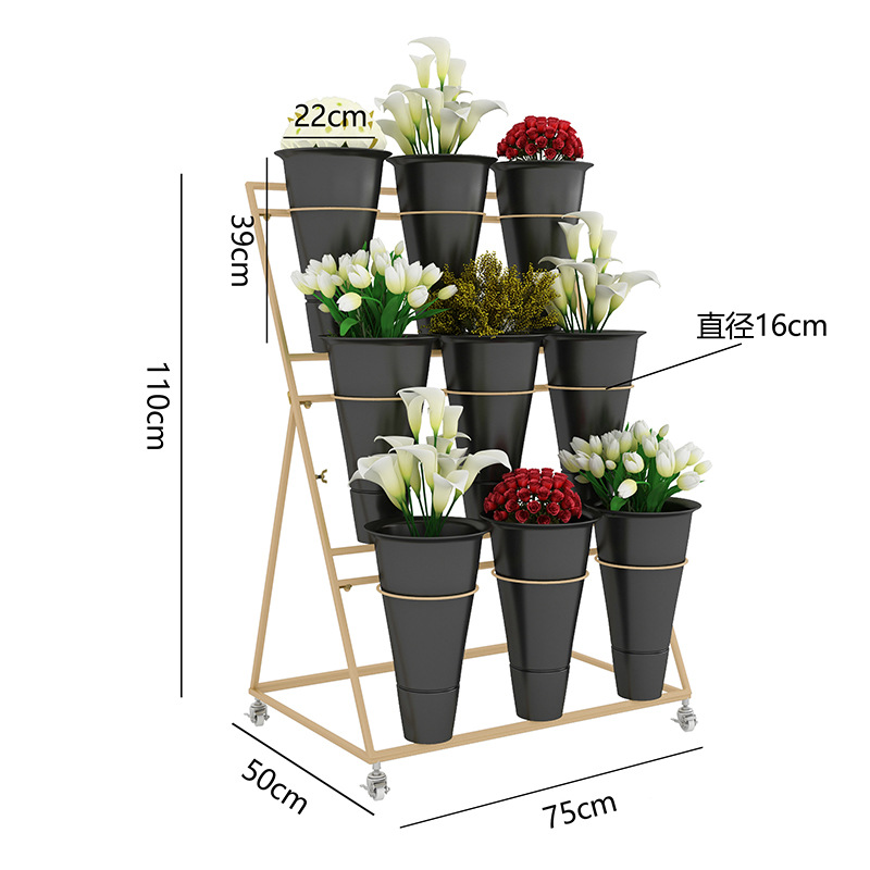 Soporte de flores de hierro forjado para decoración