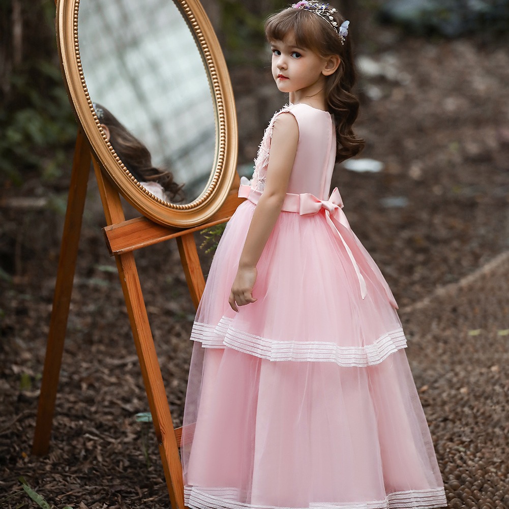 Vestido DE LOS NIÑOS vestido de princesa puffy Vestido largo de la ropa de los niños 61 ropa de rendimiento falda de malla en stock
