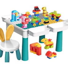 奶粉礼品儿童多功能积木桌兼容乐高大颗粒玩具生日派对