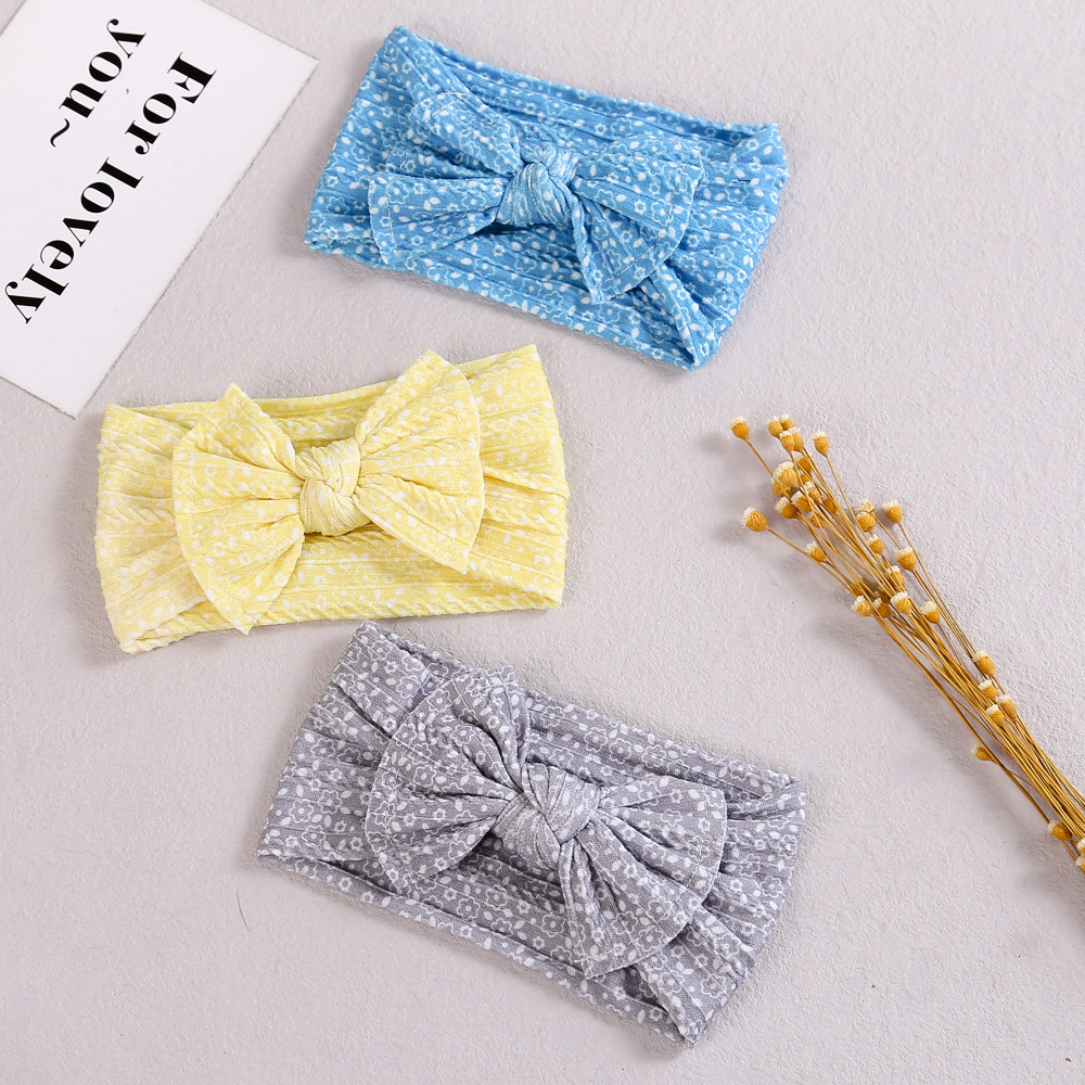 Cross-border children's hair accessories baby care door headband 3D digital printing nylon bow baby hair band wholesale_voghion.com