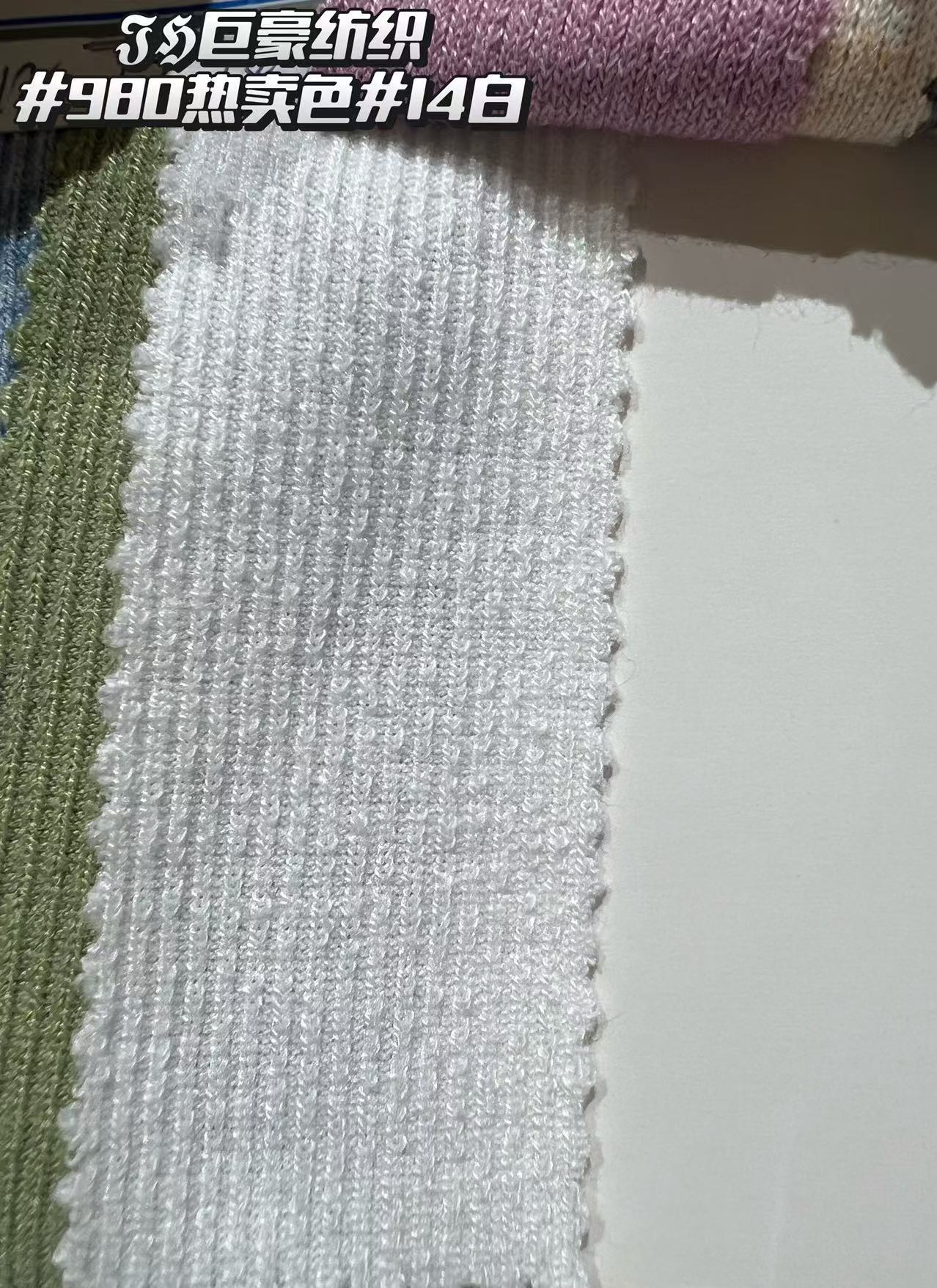 Tela francesa de punto fino acanalado 1*2, 300g, TR, imitación de lana, elástica, a la moda, para mujer, tejido de punto acanalado. image 14