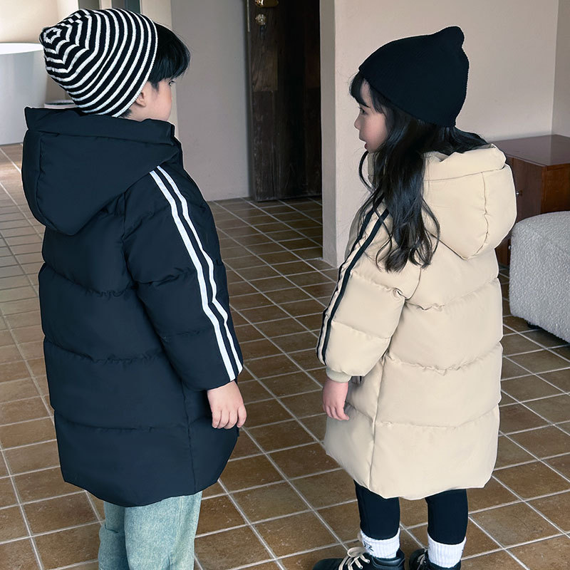 Winter Neue Verdickte Lange Jungen und Mädchen Daunen Baumwolle Kleidung Mittlere Große Kinder_voghion.com