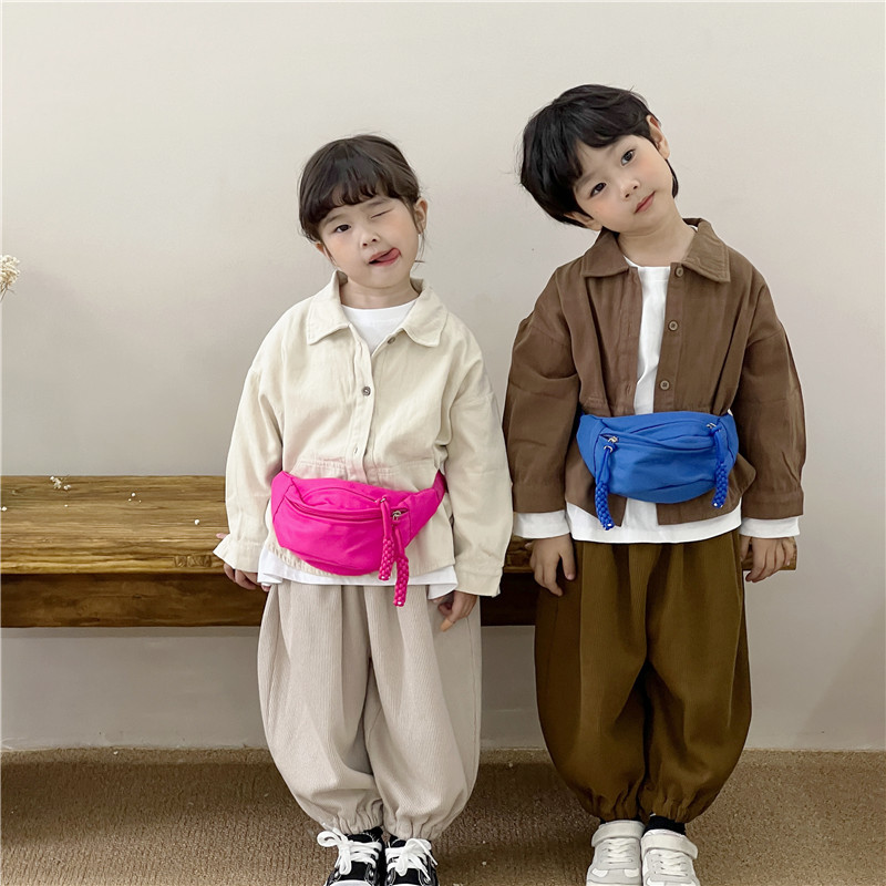 Children's Candy Color Versatile Casual Crossbody Pocketbook High Fashion Kindergarten Boy Girl Mini Waist Bag
