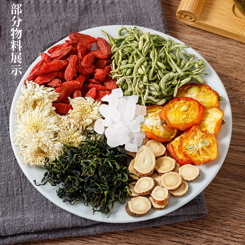 Canned Herbal Flower Tea Blend Rose Honeysuckle Chrysanthemum Jasmine Goji Berry Osmanthus Cold Brew 30g key features