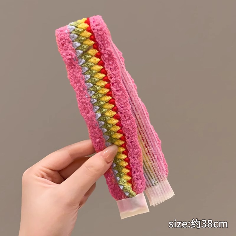 Retro francés velcro de punto para niños 2025 nuevo acabado de cabello de artefacto de la banda de cabello de niña dulce correa de cabello