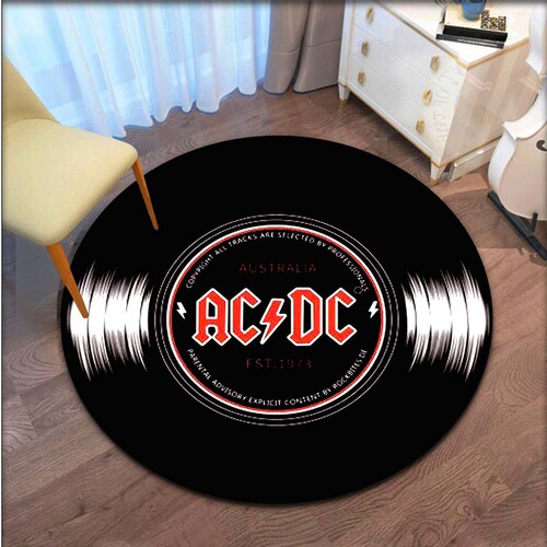 Cross-border vinyl record living room decoration carpet study balcony round chair cushion fashion personalized music non-slip floor mat