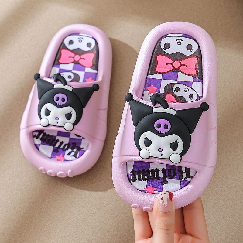 Kulomi Children's Slippers Women's Home Indoor Spring and Autumn Baby Girl's Bathroom Non-Slip Cartoon Outer Wear Sandals