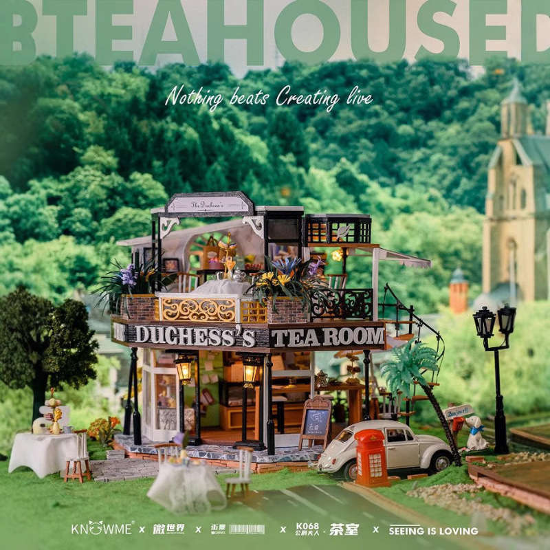 Cross-Border English Hand-Assembled Creative Tea Room Duchess with Light Birthday Valentine's Day Gift