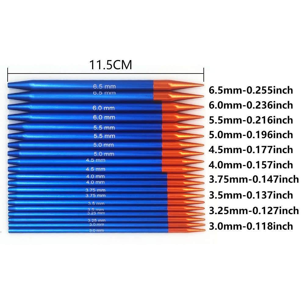 Agujas de suéter transfronterizas de aluminio de óxido azul y oro de dos colores desmontables aguja de anillo multifuncional aguja de anillo combinada set 9 pago