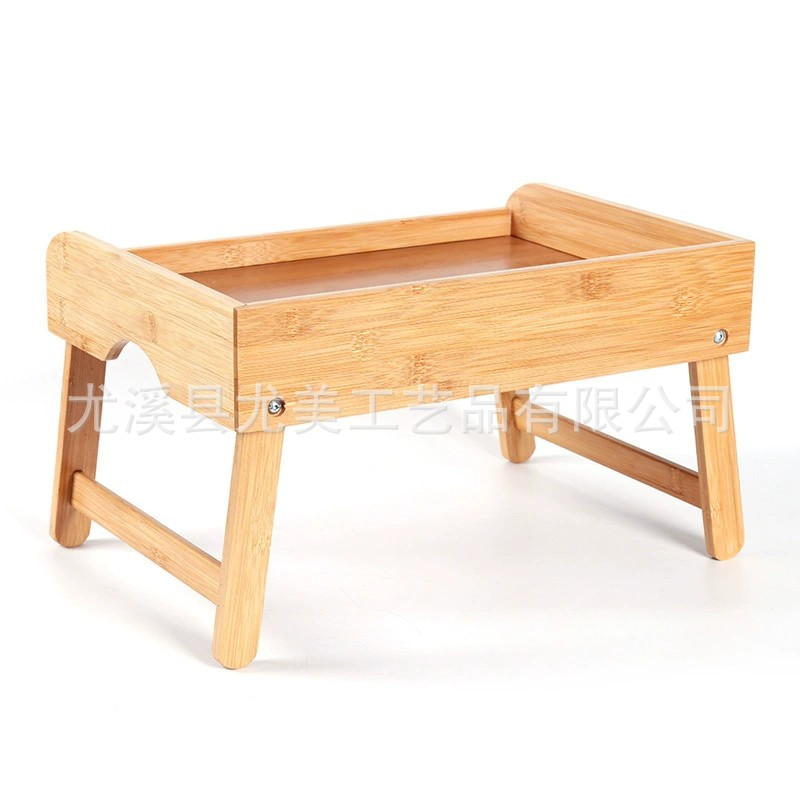 Cama de bambú portátil Tablet computadora escritorio artístico ins madera maciza mesa de desayuno plegable mesa pequeña mesa de estudio