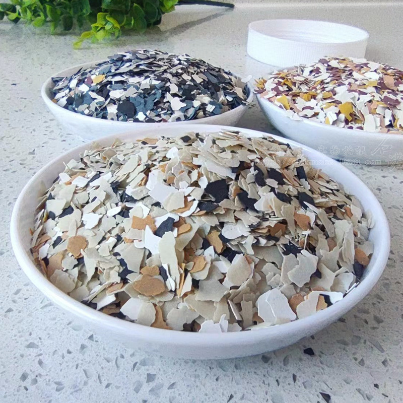 复合岩片内墙外墙涂料用贝壳彩片混色环氧地坪真石漆建筑装饰岩片