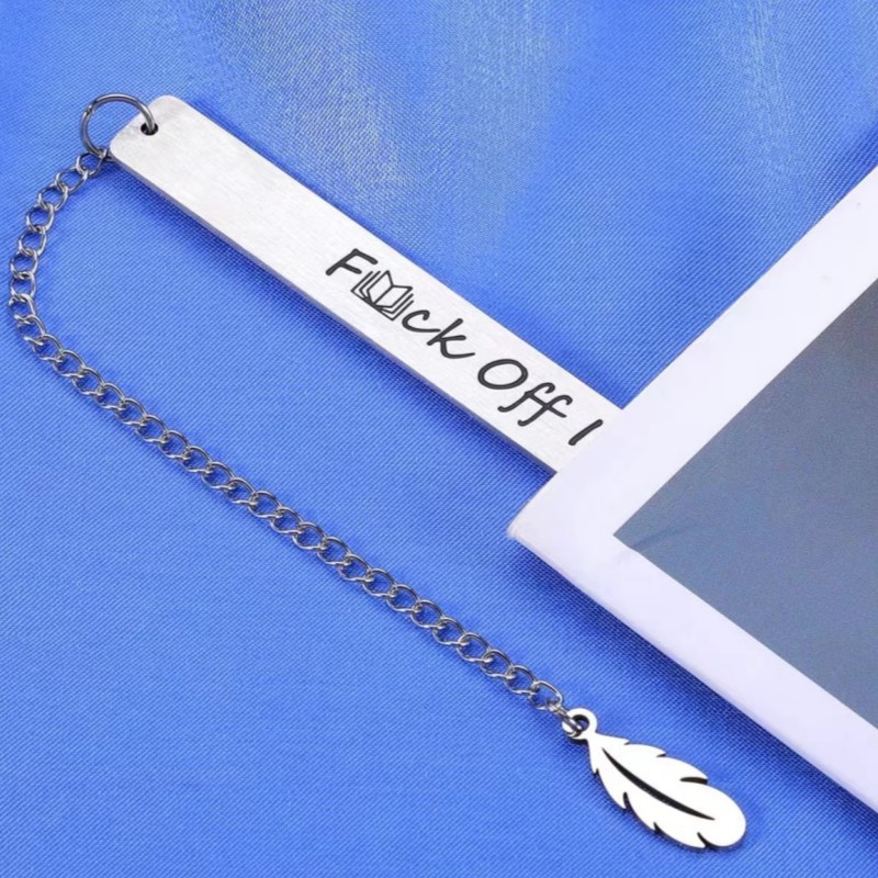 Marcador fino colgante de hoja transfronteriza Estudiante Día del maestro recuerdo Regalo De vacaciones letras metal marcador