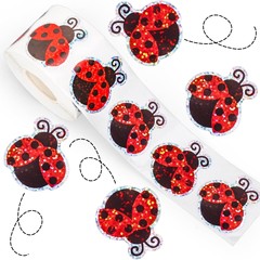 500 ステッカー/ロールレーザーイースターおもちゃステッカーシールステッカーありがとう工芸品装飾ステッカーラベル