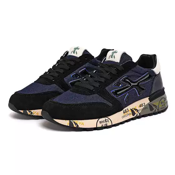 Primadia Men's and Women's Shoes New Business Fashion Sports Shoes Trendy Rice-Shaped Shoes Sneakers Black and White Loafers