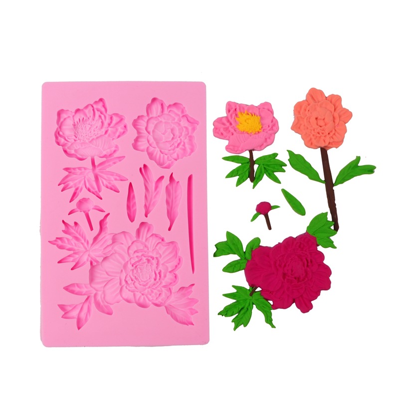 Nuevo molde de silicona crisantemo Rosa hojas chocolate pastel decoración fondant molde DIY epoxi herramienta