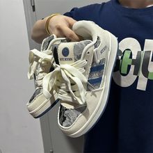 2025夏季新款小众街拍情侣面包鞋ins超火街拍复古学院风休闲板鞋