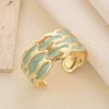 Emerald enamel geometric cutout