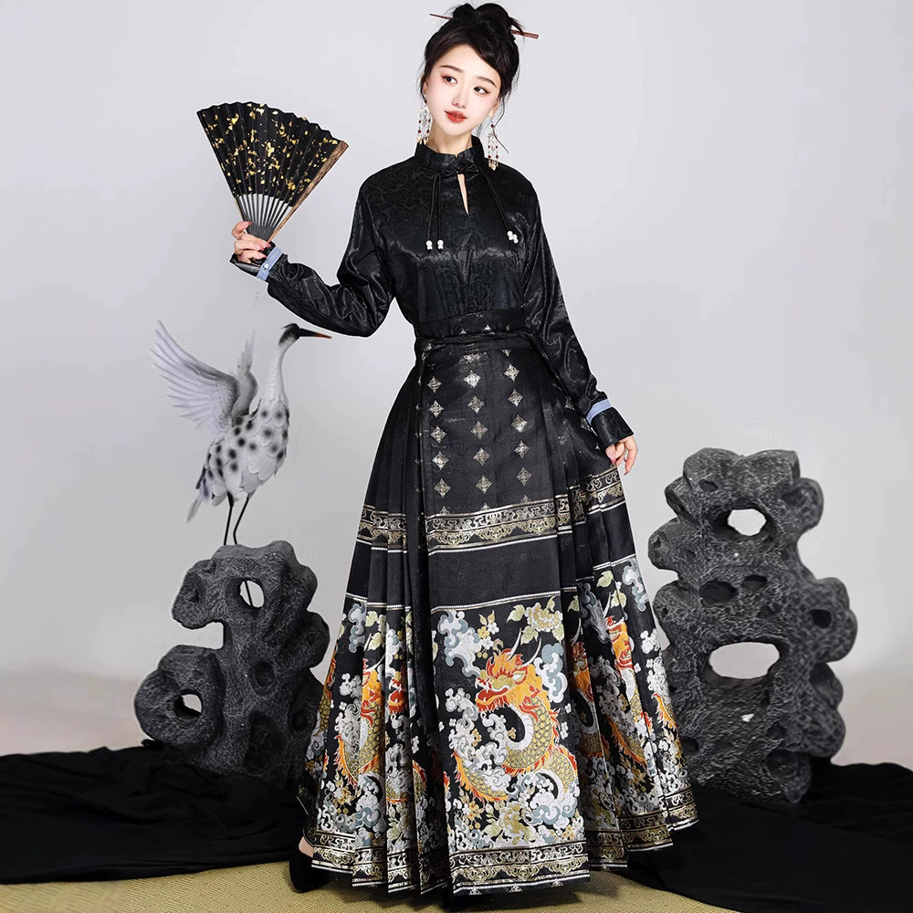 2024 осень-зима новогодняя рубашка китайский стиль имитация макияжа