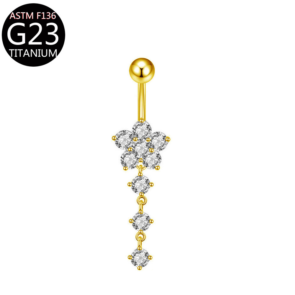 Piercing ombelico fiore di prugno con zircone in acciaio_voghion.com