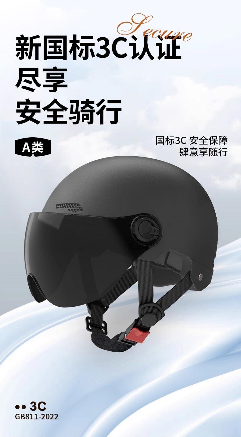 Four-Season Universal Ventilation New Certification 3C Safety Helmet Motorcycle Riding Electric Vehicle National Standard Summer Electric Vehicle Helmet for Men