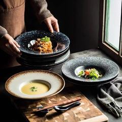 草帽盤子陶瓷深盤沙拉盤意面感海鮮盤日式西餐盤意大利湯盤意面盤