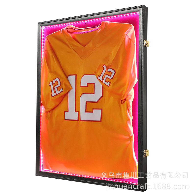 LED colored light ball clothes frame Jersey NBA photo frame mounting cross-border hot selling collection basketball football jersey wall-mounted photo frame