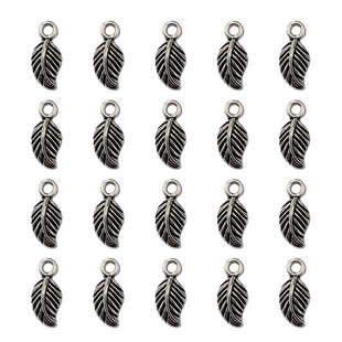 DIY zinc alloy jewelry accessories leaf pendant simple necklace bracelet beaded spacer keychain pendant