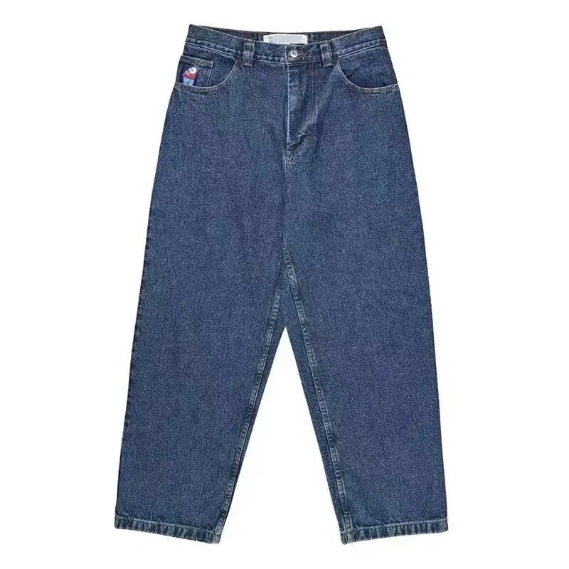 跨境电商JNCO Y2K宽松牛仔裤男士复古刺绣嘻哈街头原宿男士阔腿裤|undefined