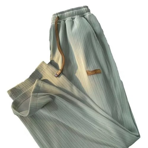 Men's Summer Thin Ice Silk Pants, Air Conditioning Leisure Pants, Loose Quick-Drying Cool Sensation Sports Ankle Pants