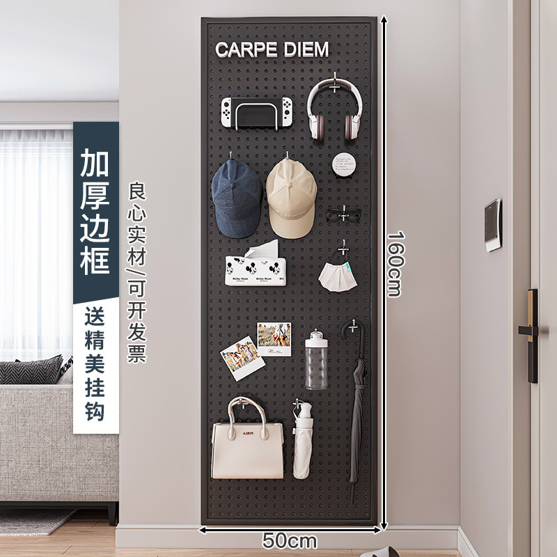 Estante de tablero de agujeros Estante de almacenamiento sin agujeros en la pared de agujeros redondos Estante de exhibición de tablero de agujeros en la pared de acero inoxidable