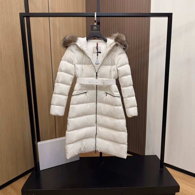 2026 Autumn/Winter New Mid-Length Slim-Fit Waist-Cinching Fashionable Winter Down Jacket with Oversized Fox Fur Collar