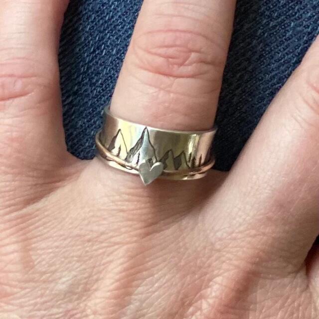 Fashion Mountain Heart Shape Alloy Plating Womenu0027S Rings 1 Piece