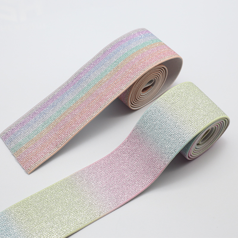 白银印花松紧带宽弹力橡筋带宽橡皮筋辅料橡筋裤腰带4.5厘米