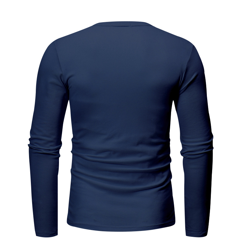 2024 European Men's Spring Autumn Round Neck Long Sleeved T-Shirt Loose Pullover Casual Men's T-Shirt Basic Tees Top_voghion.com