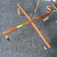 竹裤架裤夹子竹子家用防霉4夹子竹衣架制4头晾衣夹十字多夹晒被子