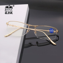 张翰克罗心半框防蓝光老花镜防蓝光老花眼镜商务老人眼镜时尚老花
