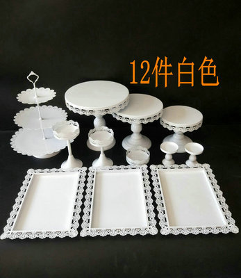 Estilo Europeo soporte de la torta de la boda taza de papel pastelería bandeja de la torta de la boda postre mesa de decoración de metal pastelería soporte 13-piece Set image 16