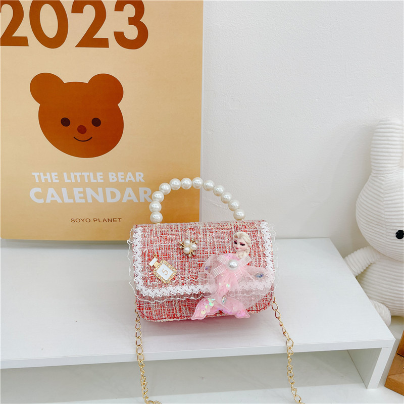 Bolso de los niños del verano de la nueva manera de La Perla de las niñas bolsa de mensajero oso Lindo bolso de las mujeres estilo de la princesa monedero de la moneda
