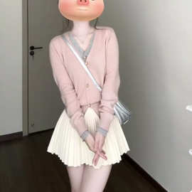 假两件针织衫开衫外套女春秋季2025早秋新款设计感毛衣打底衫上衣